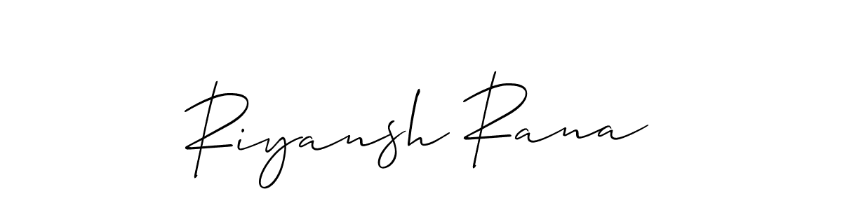 Riyansh Rana stylish signature style. Best Handwritten Sign (Allison_Script) for my name. Handwritten Signature Collection Ideas for my name Riyansh Rana. Riyansh Rana signature style 2 images and pictures png