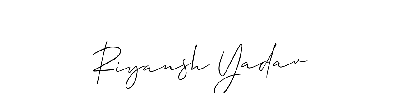 Similarly Allison_Script is the best handwritten signature design. Signature creator online .You can use it as an online autograph creator for name Riyansh Yadav. Riyansh Yadav signature style 2 images and pictures png