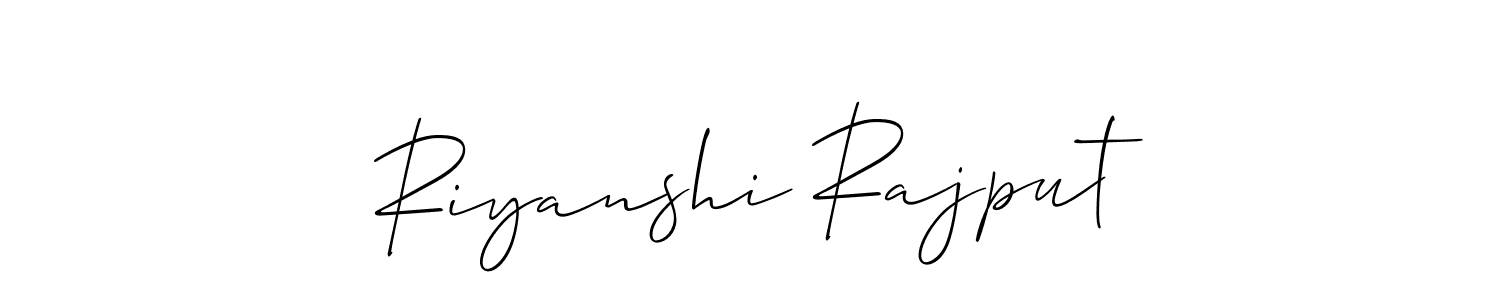 Design your own signature with our free online signature maker. With this signature software, you can create a handwritten (Allison_Script) signature for name Riyanshi Rajput. Riyanshi Rajput signature style 2 images and pictures png