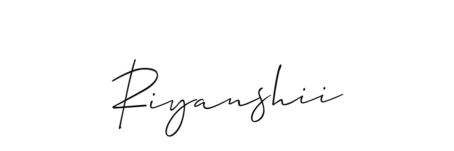 Also You can easily find your signature by using the search form. We will create Riyanshii name handwritten signature images for you free of cost using Allison_Script sign style. Riyanshii signature style 2 images and pictures png