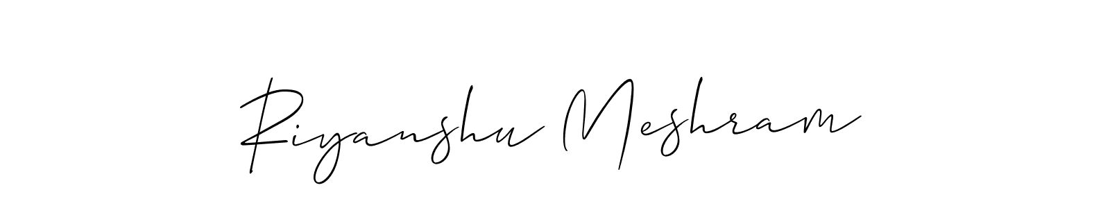 You can use this online signature creator to create a handwritten signature for the name Riyanshu Meshram. This is the best online autograph maker. Riyanshu Meshram signature style 2 images and pictures png