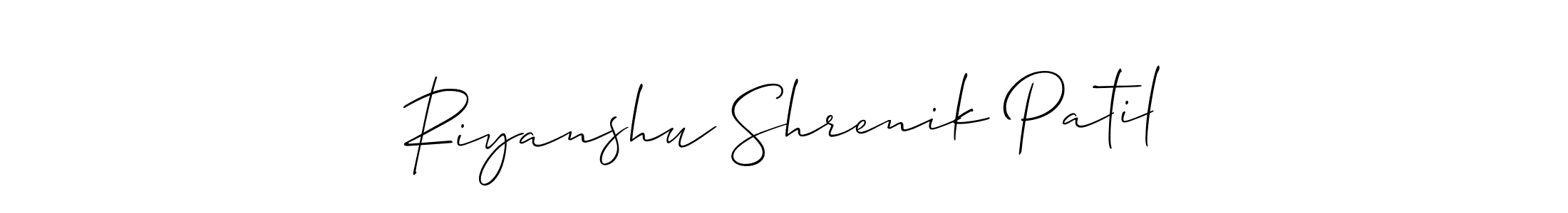 Make a short Riyanshu Shrenik Patil signature style. Manage your documents anywhere anytime using Allison_Script. Create and add eSignatures, submit forms, share and send files easily. Riyanshu Shrenik Patil signature style 2 images and pictures png
