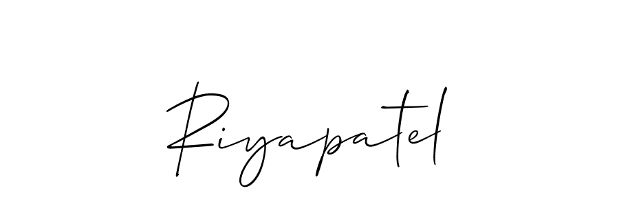 It looks lik you need a new signature style for name Riyapatel. Design unique handwritten (Allison_Script) signature with our free signature maker in just a few clicks. Riyapatel signature style 2 images and pictures png