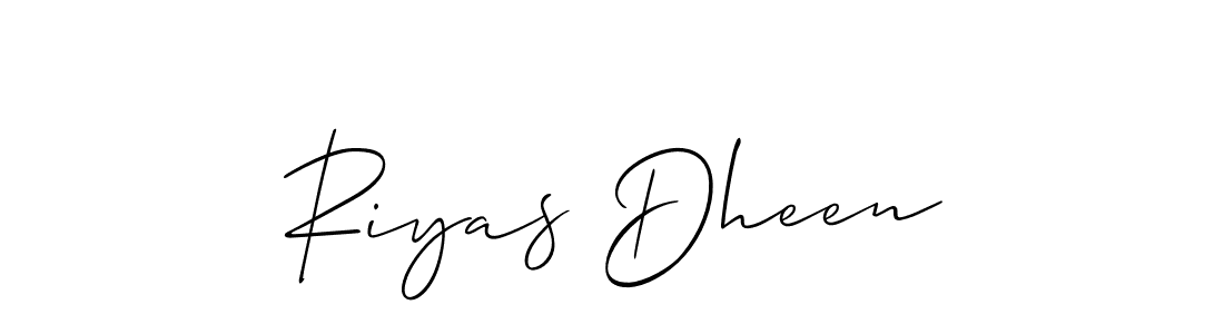 if you are searching for the best signature style for your name Riyas Dheen. so please give up your signature search. here we have designed multiple signature styles  using Allison_Script. Riyas Dheen signature style 2 images and pictures png