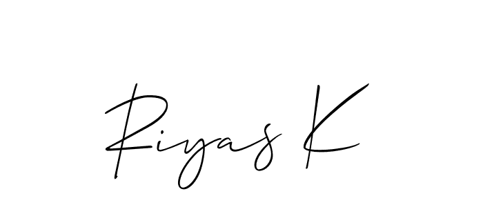 You should practise on your own different ways (Allison_Script) to write your name (Riyas K) in signature. don't let someone else do it for you. Riyas K signature style 2 images and pictures png
