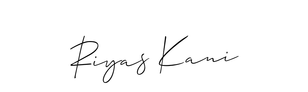 How to Draw Riyas Kani signature style? Allison_Script is a latest design signature styles for name Riyas Kani. Riyas Kani signature style 2 images and pictures png