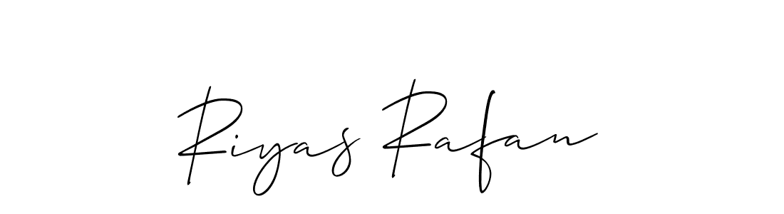 Create a beautiful signature design for name Riyas Rafan. With this signature (Allison_Script) fonts, you can make a handwritten signature for free. Riyas Rafan signature style 2 images and pictures png