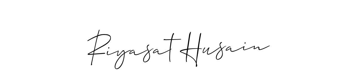 Make a beautiful signature design for name Riyasat Husain. With this signature (Allison_Script) style, you can create a handwritten signature for free. Riyasat Husain signature style 2 images and pictures png