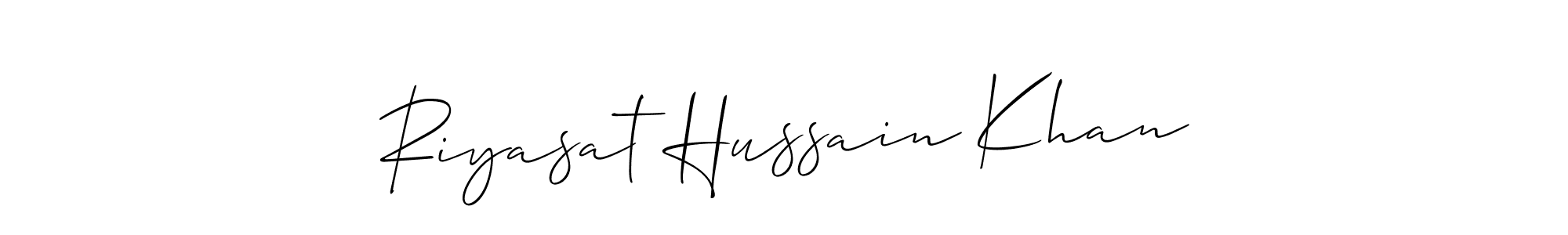 Riyasat Hussain Khan stylish signature style. Best Handwritten Sign (Allison_Script) for my name. Handwritten Signature Collection Ideas for my name Riyasat Hussain Khan. Riyasat Hussain Khan signature style 2 images and pictures png