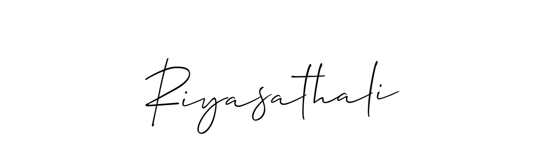 The best way (Allison_Script) to make a short signature is to pick only two or three words in your name. The name Riyasathali include a total of six letters. For converting this name. Riyasathali signature style 2 images and pictures png