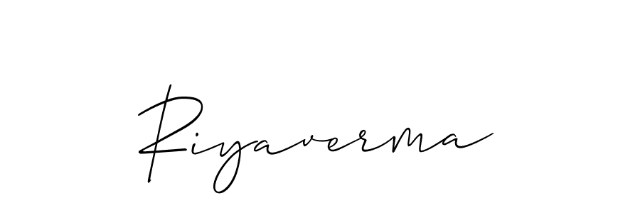 Allison_Script is a professional signature style that is perfect for those who want to add a touch of class to their signature. It is also a great choice for those who want to make their signature more unique. Get Riyaverma name to fancy signature for free. Riyaverma signature style 2 images and pictures png