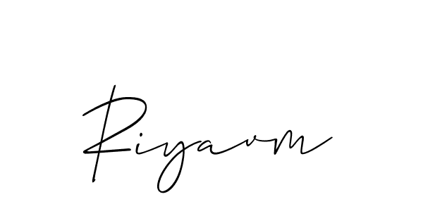 How to make Riyavm signature? Allison_Script is a professional autograph style. Create handwritten signature for Riyavm name. Riyavm signature style 2 images and pictures png