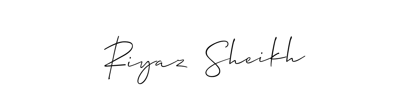 Allison_Script is a professional signature style that is perfect for those who want to add a touch of class to their signature. It is also a great choice for those who want to make their signature more unique. Get Riyaz  Sheikh name to fancy signature for free. Riyaz  Sheikh signature style 2 images and pictures png