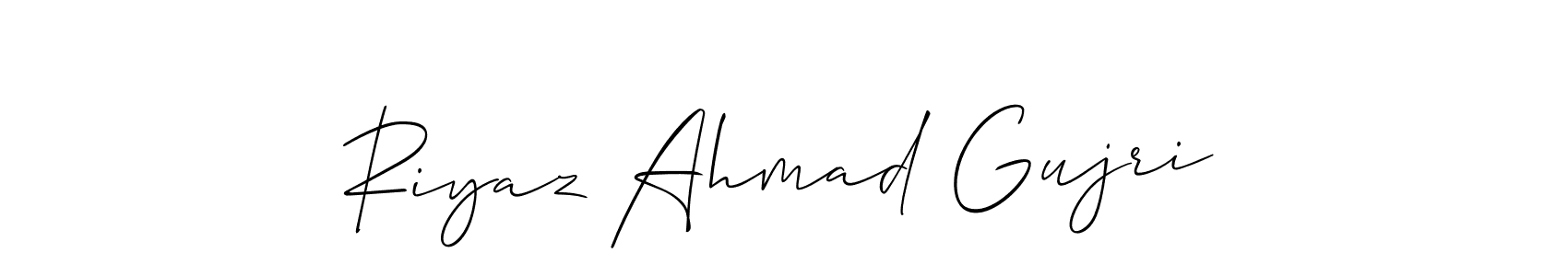 Also You can easily find your signature by using the search form. We will create Riyaz Ahmad Gujri name handwritten signature images for you free of cost using Allison_Script sign style. Riyaz Ahmad Gujri signature style 2 images and pictures png