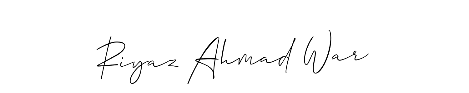 Allison_Script is a professional signature style that is perfect for those who want to add a touch of class to their signature. It is also a great choice for those who want to make their signature more unique. Get Riyaz Ahmad War name to fancy signature for free. Riyaz Ahmad War signature style 2 images and pictures png
