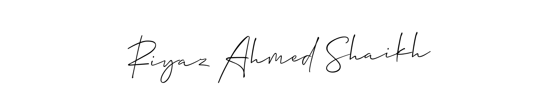 How to make Riyaz Ahmed Shaikh signature? Allison_Script is a professional autograph style. Create handwritten signature for Riyaz Ahmed Shaikh name. Riyaz Ahmed Shaikh signature style 2 images and pictures png