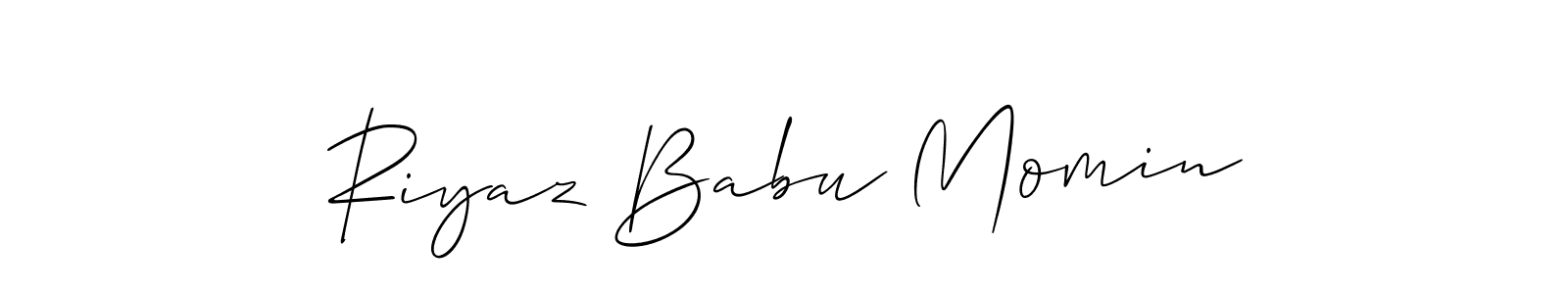 if you are searching for the best signature style for your name Riyaz Babu Momin. so please give up your signature search. here we have designed multiple signature styles  using Allison_Script. Riyaz Babu Momin signature style 2 images and pictures png