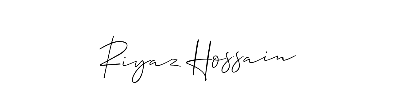 Use a signature maker to create a handwritten signature online. With this signature software, you can design (Allison_Script) your own signature for name Riyaz Hossain. Riyaz Hossain signature style 2 images and pictures png