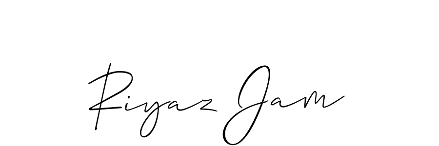 The best way (Allison_Script) to make a short signature is to pick only two or three words in your name. The name Riyaz Jam include a total of six letters. For converting this name. Riyaz Jam signature style 2 images and pictures png