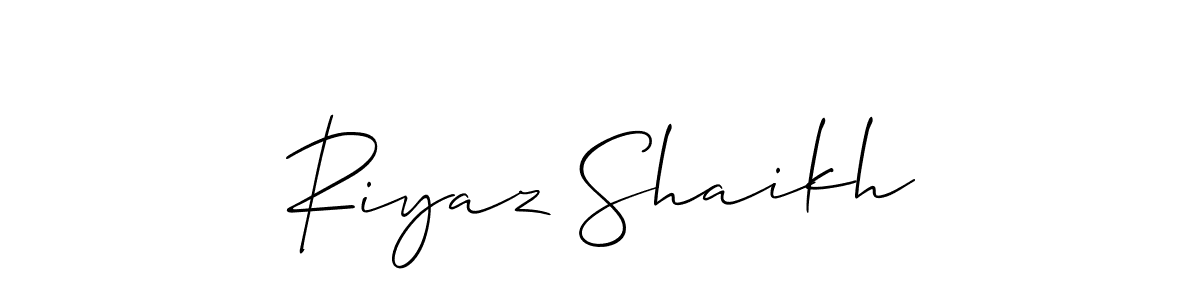 Make a short Riyaz Shaikh signature style. Manage your documents anywhere anytime using Allison_Script. Create and add eSignatures, submit forms, share and send files easily. Riyaz Shaikh signature style 2 images and pictures png