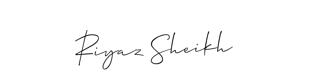 Make a beautiful signature design for name Riyaz Sheikh. With this signature (Allison_Script) style, you can create a handwritten signature for free. Riyaz Sheikh signature style 2 images and pictures png