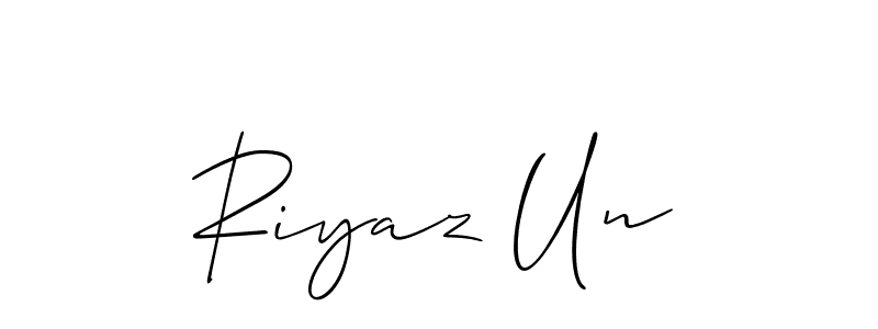 if you are searching for the best signature style for your name Riyaz Un. so please give up your signature search. here we have designed multiple signature styles  using Allison_Script. Riyaz Un signature style 2 images and pictures png