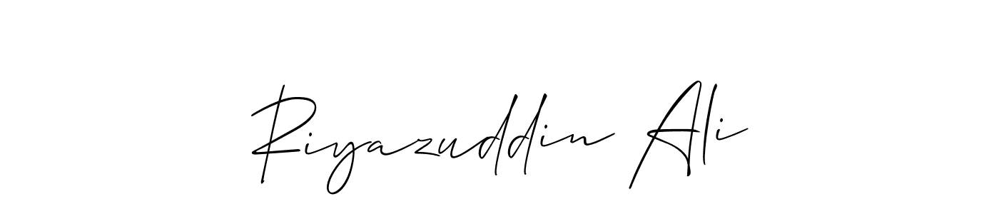 How to make Riyazuddin Ali signature? Allison_Script is a professional autograph style. Create handwritten signature for Riyazuddin Ali name. Riyazuddin Ali signature style 2 images and pictures png