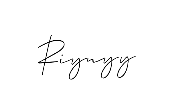 Design your own signature with our free online signature maker. With this signature software, you can create a handwritten (Allison_Script) signature for name Riynyy. Riynyy signature style 2 images and pictures png