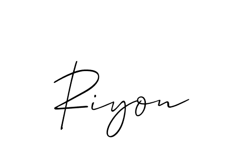 Make a short Riyon signature style. Manage your documents anywhere anytime using Allison_Script. Create and add eSignatures, submit forms, share and send files easily. Riyon signature style 2 images and pictures png