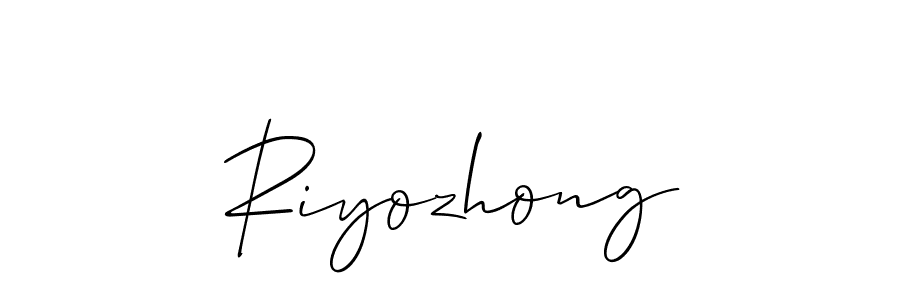 You should practise on your own different ways (Allison_Script) to write your name (Riyozhong) in signature. don't let someone else do it for you. Riyozhong signature style 2 images and pictures png