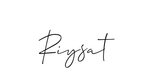 Design your own signature with our free online signature maker. With this signature software, you can create a handwritten (Allison_Script) signature for name Riysat. Riysat signature style 2 images and pictures png