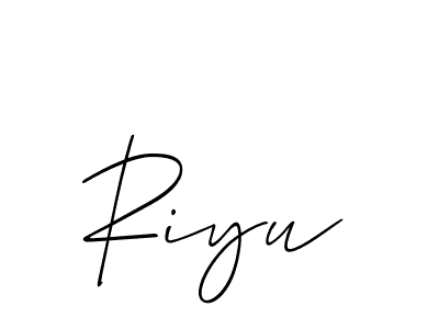 Use a signature maker to create a handwritten signature online. With this signature software, you can design (Allison_Script) your own signature for name Riyu. Riyu signature style 2 images and pictures png