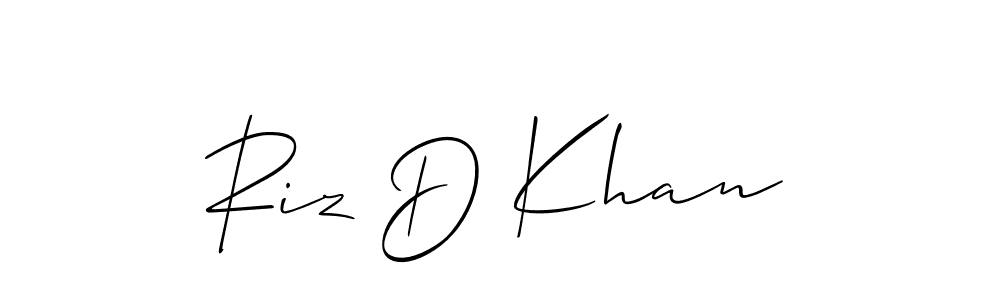 if you are searching for the best signature style for your name Riz D Khan. so please give up your signature search. here we have designed multiple signature styles  using Allison_Script. Riz D Khan signature style 2 images and pictures png