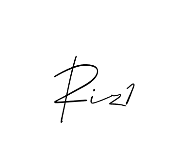 How to make Riz1 signature? Allison_Script is a professional autograph style. Create handwritten signature for Riz1 name. Riz1 signature style 2 images and pictures png