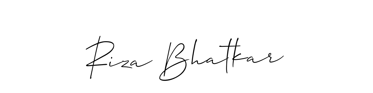 You should practise on your own different ways (Allison_Script) to write your name (Riza Bhatkar) in signature. don't let someone else do it for you. Riza Bhatkar signature style 2 images and pictures png