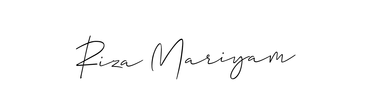 You can use this online signature creator to create a handwritten signature for the name Riza Mariyam. This is the best online autograph maker. Riza Mariyam signature style 2 images and pictures png