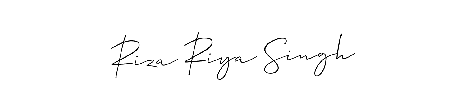 Create a beautiful signature design for name Riza Riya Singh. With this signature (Allison_Script) fonts, you can make a handwritten signature for free. Riza Riya Singh signature style 2 images and pictures png