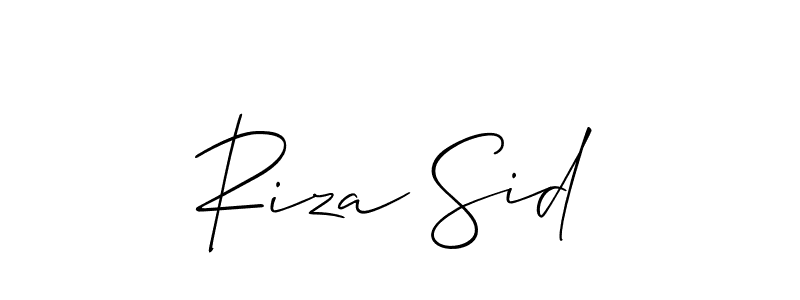 You should practise on your own different ways (Allison_Script) to write your name (Riza Sid) in signature. don't let someone else do it for you. Riza Sid signature style 2 images and pictures png
