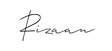 Looking for an artistic signature for Rizaan? The Allison_Script calligraphy style gives a sophisticated flow suitable for business cards and emails. Rizaan signature style 2 images and pictures png
