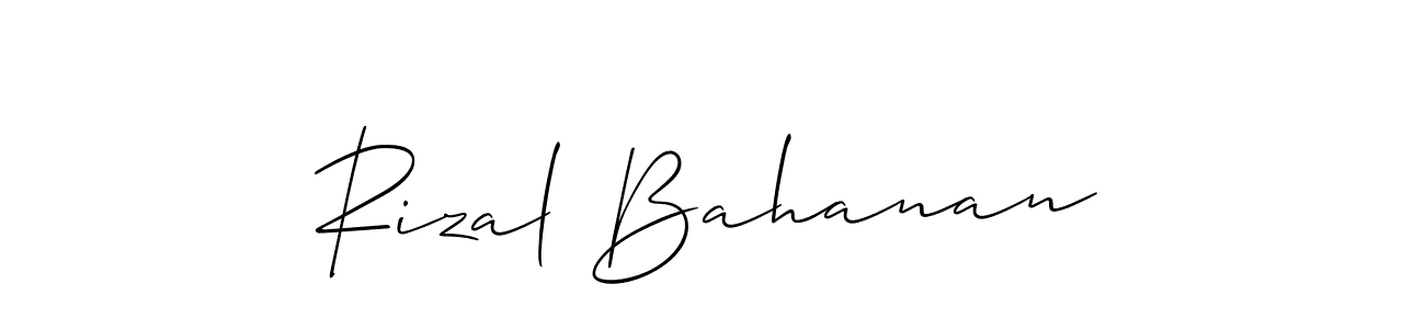 Allison_Script is a professional signature style that is perfect for those who want to add a touch of class to their signature. It is also a great choice for those who want to make their signature more unique. Get Rizal Bahanan name to fancy signature for free. Rizal Bahanan signature style 2 images and pictures png