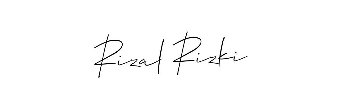 How to make Rizal Rizki signature? Allison_Script is a professional autograph style. Create handwritten signature for Rizal Rizki name. Rizal Rizki signature style 2 images and pictures png