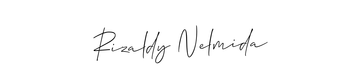 Make a beautiful signature design for name Rizaldy Nelmida. With this signature (Allison_Script) style, you can create a handwritten signature for free. Rizaldy Nelmida signature style 2 images and pictures png