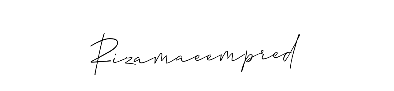 if you are searching for the best signature style for your name Rizamaeempred. so please give up your signature search. here we have designed multiple signature styles  using Allison_Script. Rizamaeempred signature style 2 images and pictures png