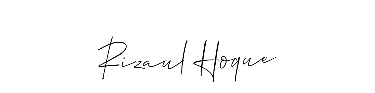 Create a beautiful signature design for name Rizaul Hoque. With this signature (Allison_Script) fonts, you can make a handwritten signature for free. Rizaul Hoque signature style 2 images and pictures png