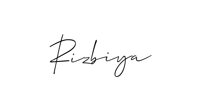 Allison_Script is a professional signature style that is perfect for those who want to add a touch of class to their signature. It is also a great choice for those who want to make their signature more unique. Get Rizbiya name to fancy signature for free. Rizbiya signature style 2 images and pictures png