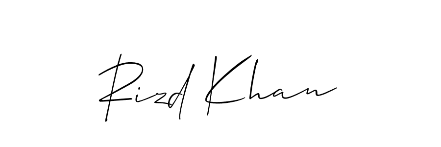 if you are searching for the best signature style for your name Rizd Khan. so please give up your signature search. here we have designed multiple signature styles  using Allison_Script. Rizd Khan signature style 2 images and pictures png