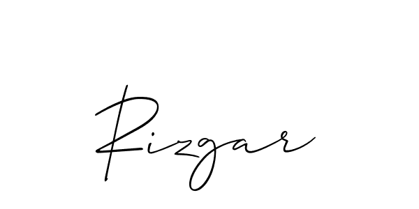 Create a beautiful signature design for name Rizgar. With this signature (Allison_Script) fonts, you can make a handwritten signature for free. Rizgar signature style 2 images and pictures png