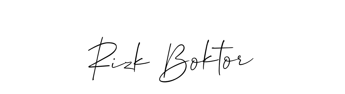 It looks lik you need a new signature style for name Rizk Boktor. Design unique handwritten (Allison_Script) signature with our free signature maker in just a few clicks. Rizk Boktor signature style 2 images and pictures png