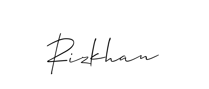 You should practise on your own different ways (Allison_Script) to write your name (Rizkhan) in signature. don't let someone else do it for you. Rizkhan signature style 2 images and pictures png