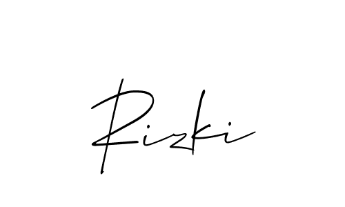 Rizki stylish signature style. Best Handwritten Sign (Allison_Script) for my name. Handwritten Signature Collection Ideas for my name Rizki. Rizki signature style 2 images and pictures png